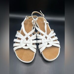 Yuu- Womens White Strappy Sandals, Size:10M, Pre-Owned‎